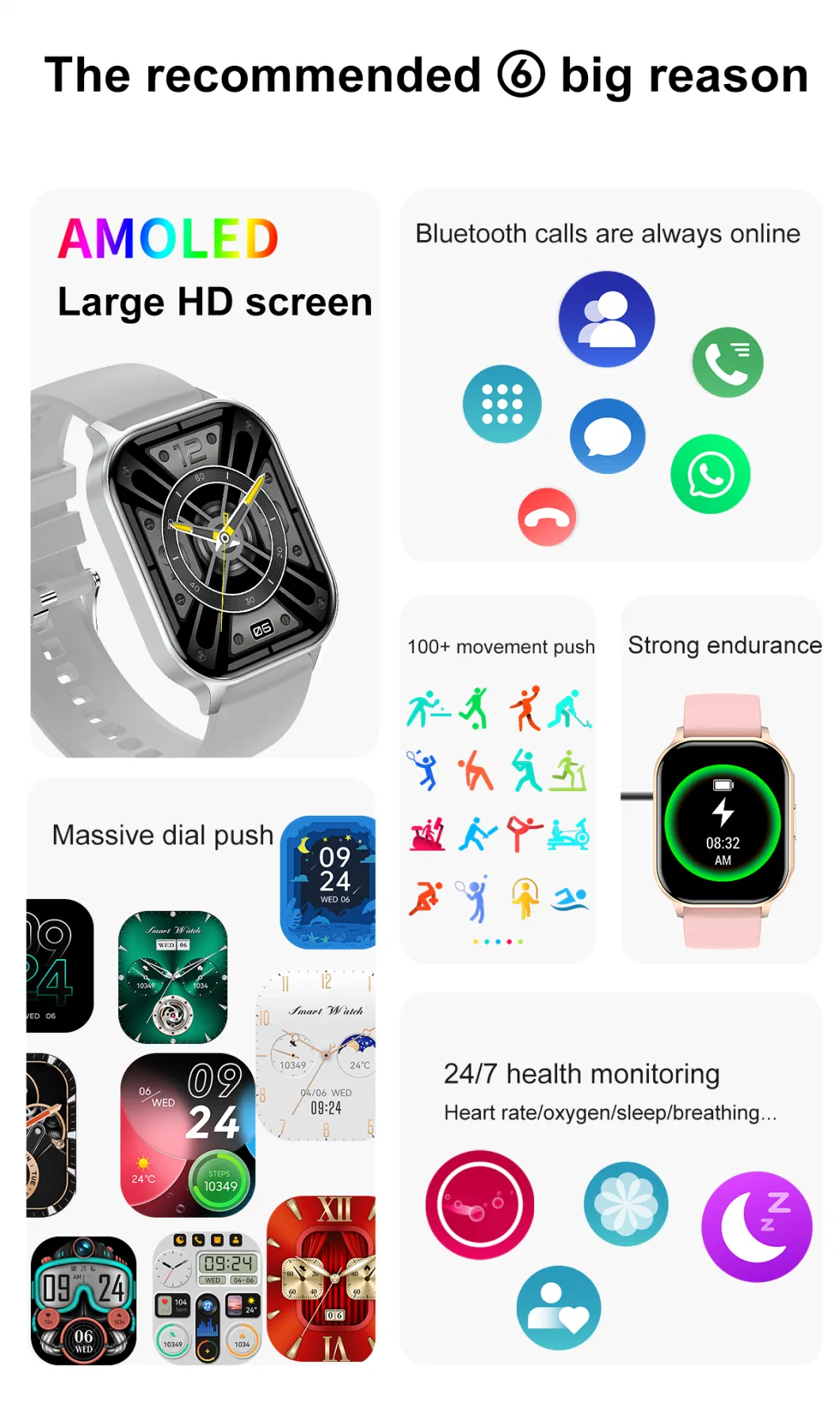 Newest 2023 Wholesale 2.04 Inch Screen Zinc Alloy NFC Big Battery CE RoHS Bt Call Smartwatch ODM OEM SKD Factory Manufacturer Waterproof Amoled Smart Watch